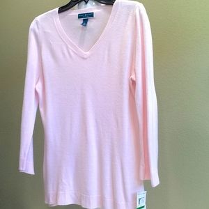 Ladies  L petite new 3/4 sleeve acrylic  sweater fits like 8p